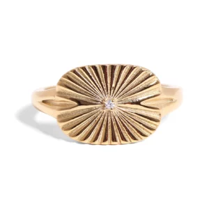 bague rectangulaire sunburst