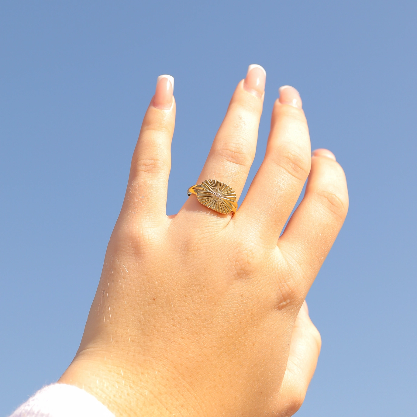 bague rectangulaire sunburst bague rectangulaire sunburst