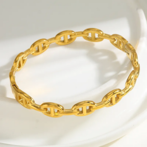 bracelet joncs en forme ovale acier inoxydable