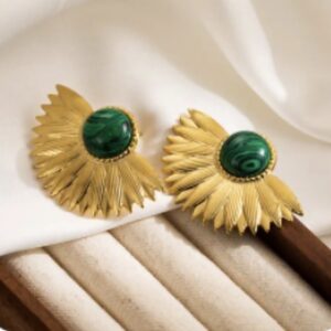 boucles d'oreilles dorées fleur