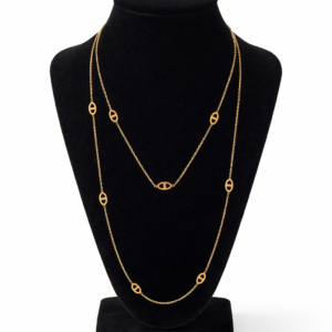 collier sautoir fin maille acier inoxydable