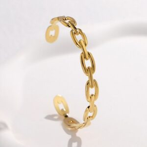 bracelet jonc ouvert à jonction ovale