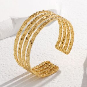 bracelet jonc – acier inoxydable & plaqué or 18k